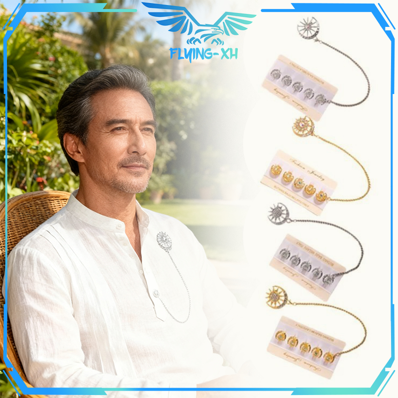 Butang Baju Melayu Kancing Baju Melayu Bros Pin Rantai Jas Lencana Bros Rantai Rumbai Kancing Pin