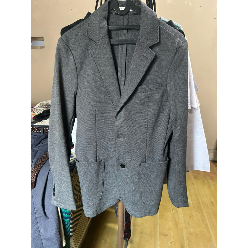Jas Blazer Pria Valino Dark Grey