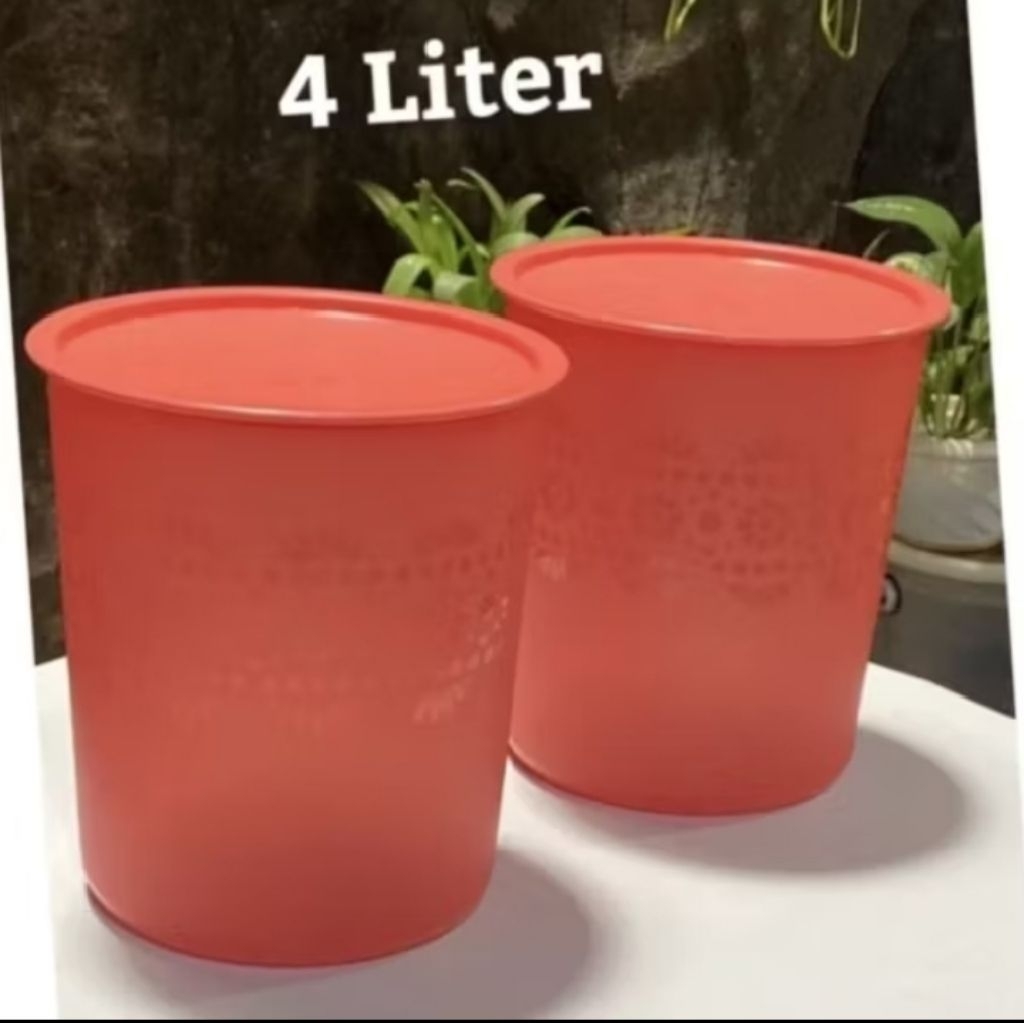 Toples mosaic canister Tupperware 4L baru