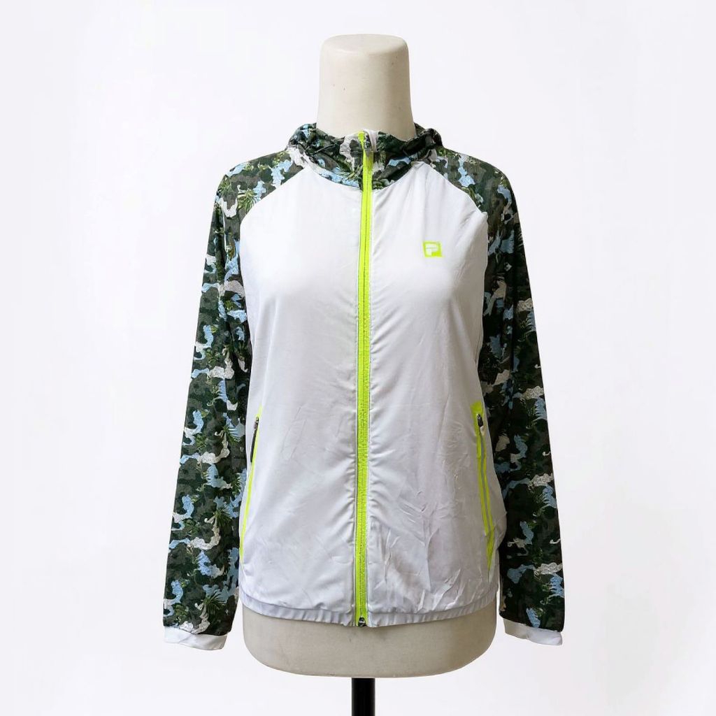 JaCket Windbreaker Wanita Quick Dry Parasut Hoodie Camo Army Sporty Lari Olahraga