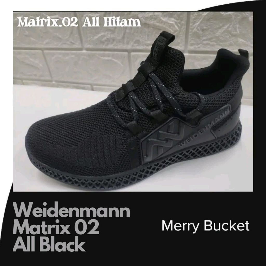 Weidenmann Sepatu Sneakers Pria Matrix 02 All Black Original Size 39-43 Merry Bucket Sepatu Kets Cas