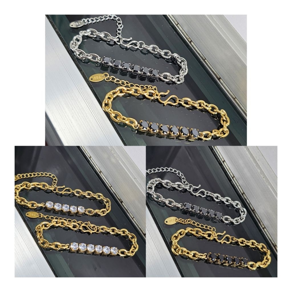 gelang titanium, gelang mata putih ,gelang mata hitam,gelang dewasa , cap 750