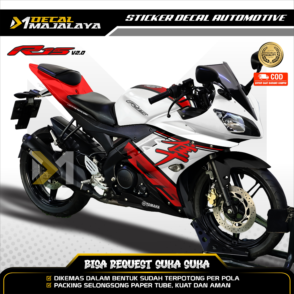 Bisa COD Decal Sticker Full Body Yamaha R15 V2 Motif Hayabusa Keren DM4 Desain Custom Dekal Stiker