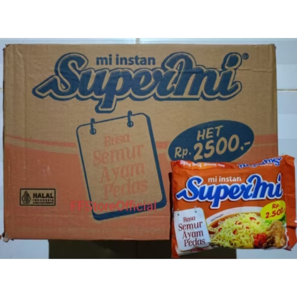 Supermi~ Mie Instan Supermi Semur Ayam Pedas~ Ayam Bawang 40 pcs/ 1 Dus