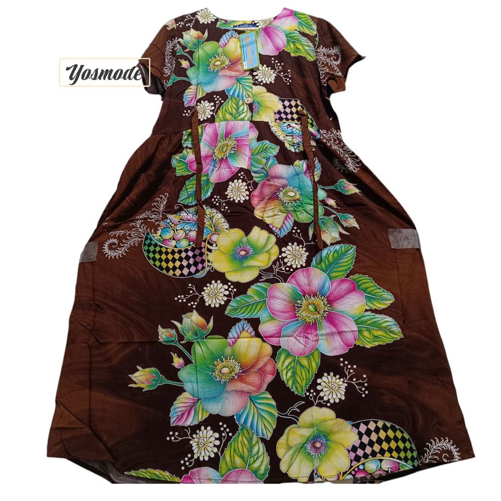 DASTER GAUN TALI 2 KUB 47 BATIK KENCANA UNGU LEBEL BIRU ORIGINAL LD 105 CM PB 115 CM