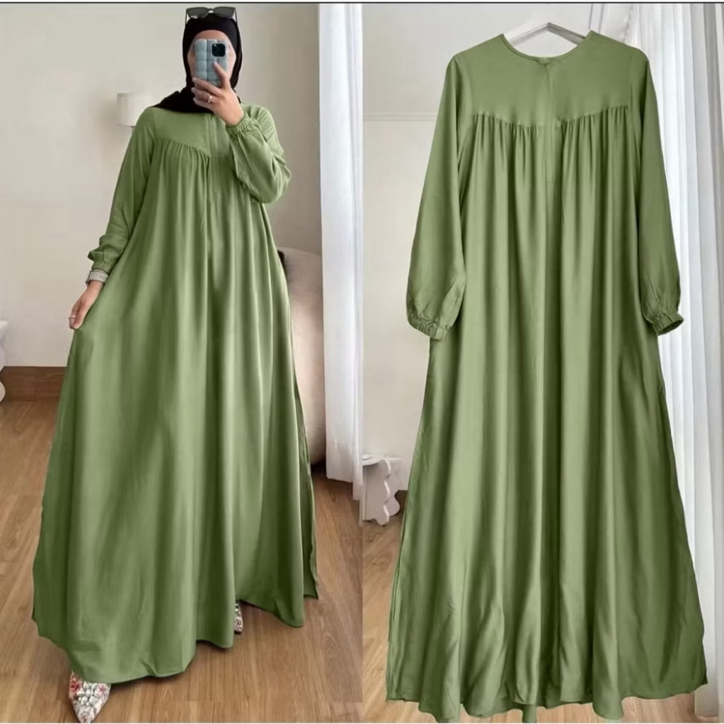 Cod ld 120,130,140,150 gamis inara polos rayon twill gamis fuji jumbo rayon adem gamis wanita muslim