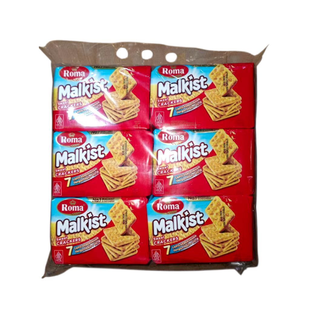 Roma Malkist Crackers Gula 6pcs x 105g | ROMA MALKIST CRACKERS GULA 6 PCS X 105 GRAM