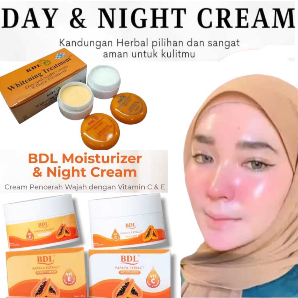 Krim Pemutih Wajah Siang dan Malam CREAM RDL 8 DAY WHITENING TREATMENT DAY&NIGHT