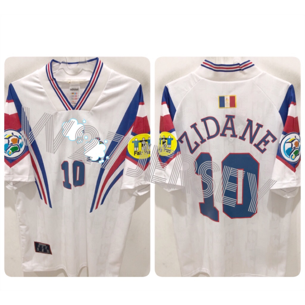 JERSEY RETRO - FRANCE AWAY 1996 name player Zidane + Patch