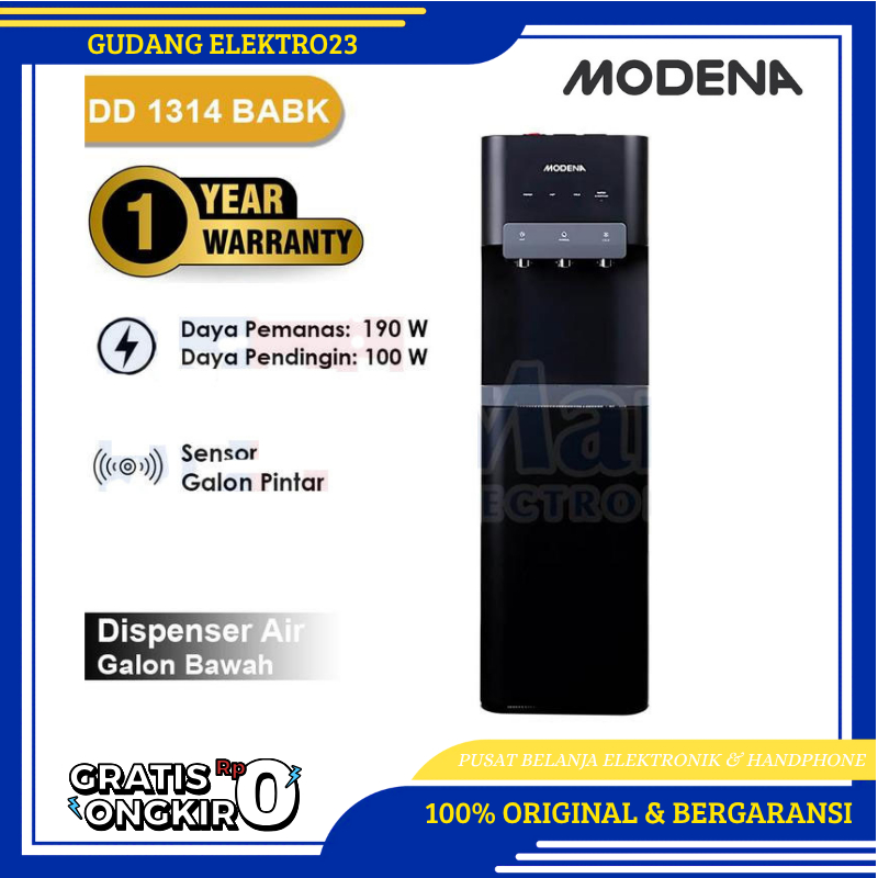 Modena Dispenser DD 1314 BABK | DD1314BABK (Galon Bawah) Low watt