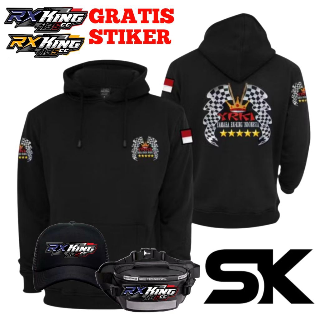 JAKET RACING RESCRIM YRKI HOODIE YAMAHA RX KING INDONESIA 2 STROKE SWEATSHIRT ORIGINAL BERKUALITAS W