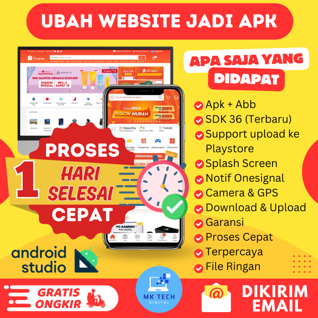 Jasa Ubah Website Menjadi APK WEBVIEW - Siap Upload Playstore - Termurah 