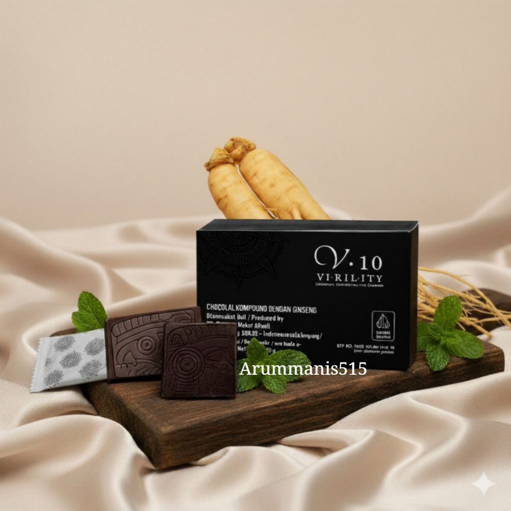 Coklat V10 Coklat Gingseng | Kuat, Fokus, Tahan lama | 1 box isi 5 sachet Original free gift