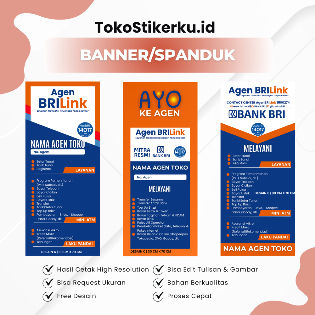SPANDUK AGEN BRILINK / BANNER BRILIK / AGEN BRILIK / BRILINK / SPANDUK CUSTOM