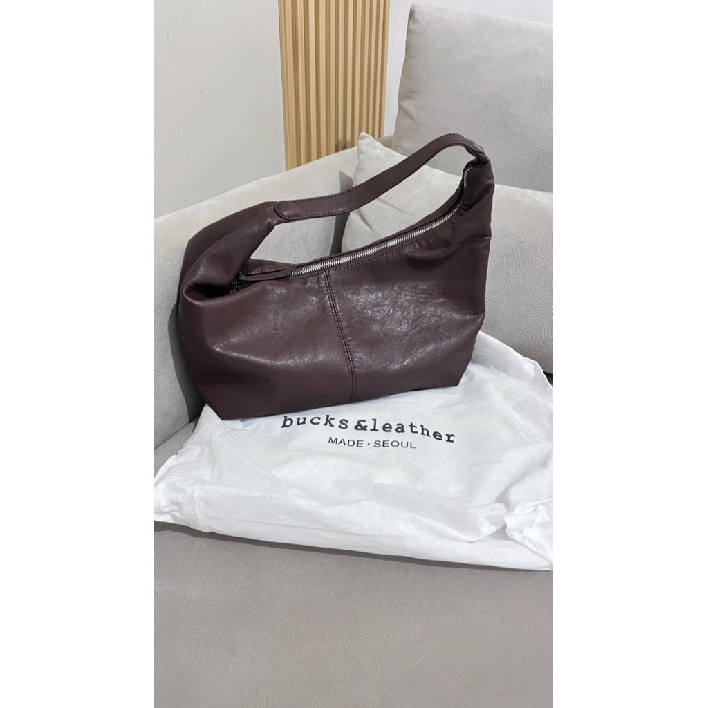 bucks and leather bag choco