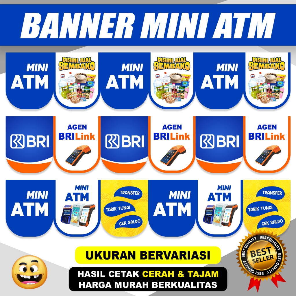 BANNER RENDA MINI ATM BERSAMA / BANNER SEMBAKO MINI ATM / BANNER SPANDUK BRILINK EWALLET