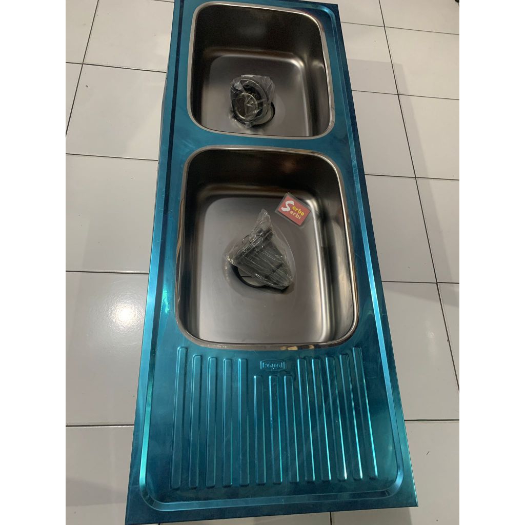 *SB28 ROYAL BCP 2LUBANG SAYAP*Bak cuci piring Wastafel dapur stainless + Avur pvc selang