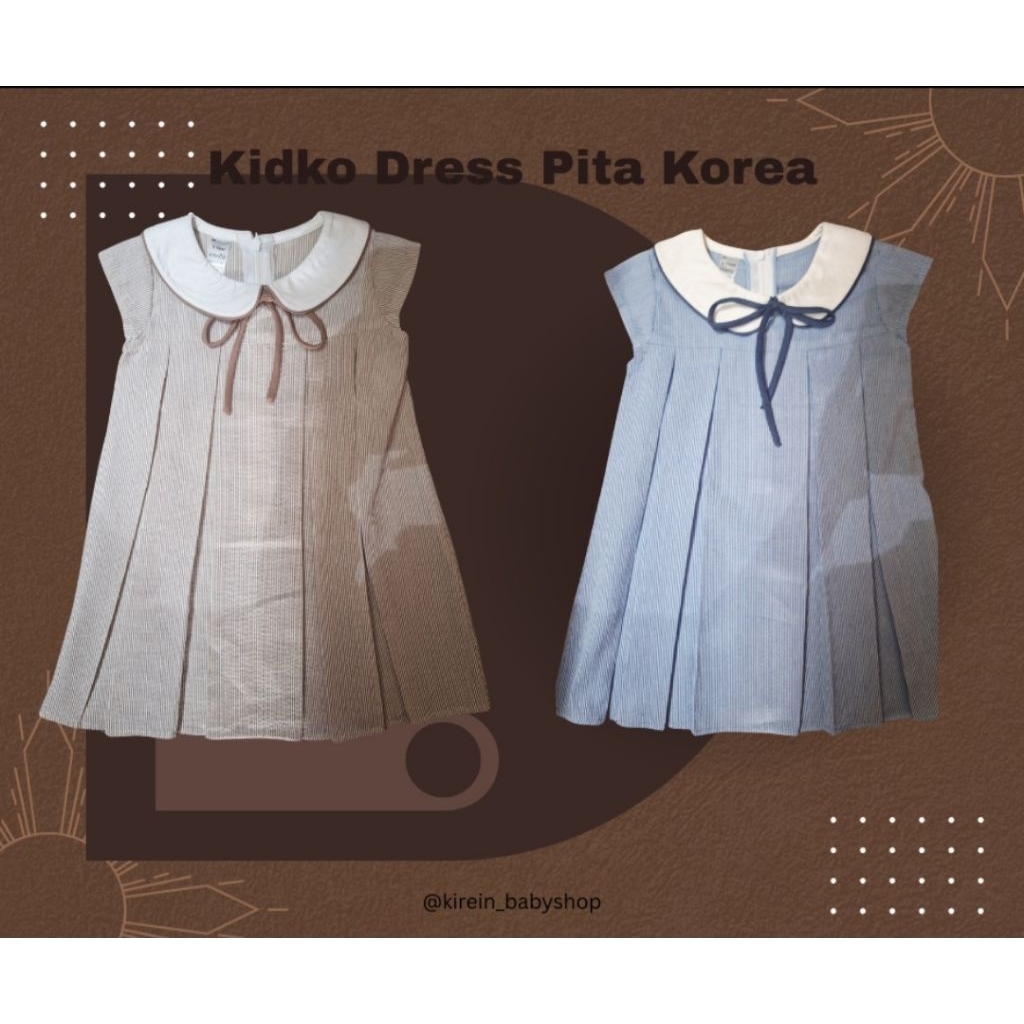 Kidko Dress Kerah Korean Look 1-3tahun