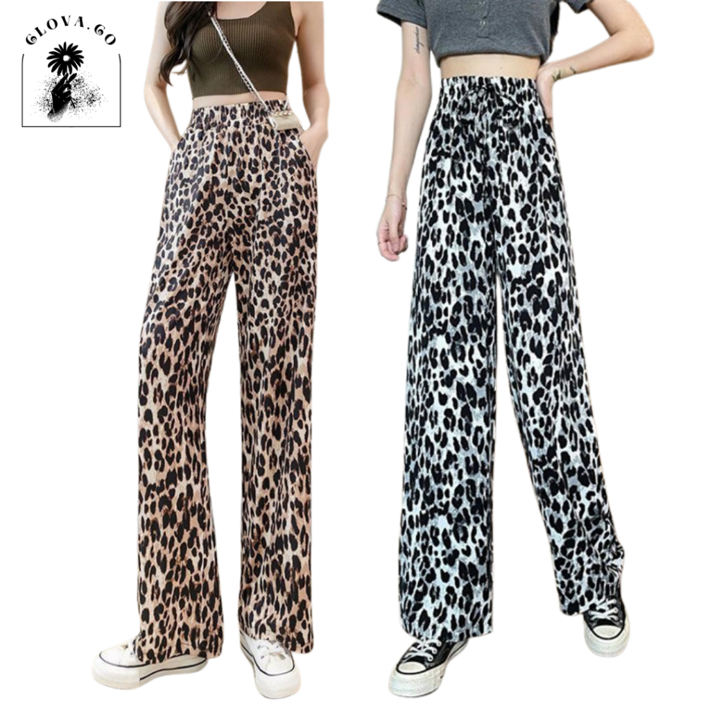 CLOVA CPG537 Celana Panjang Leopard Motif Macan Kulot Bahan Karet Rayon Stretch