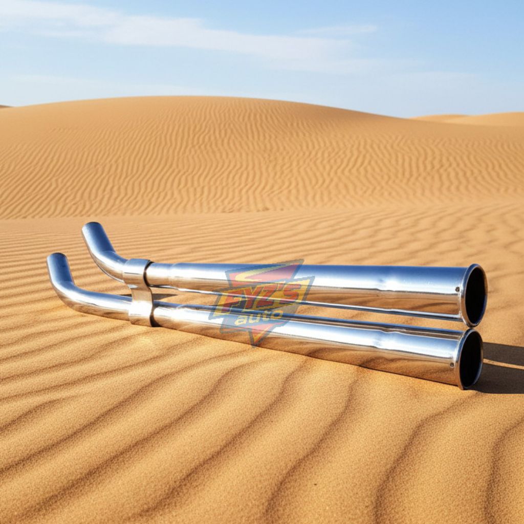 Silencer Slenser Sambungan Knalpot Vespa PX Super Spartan model Double Pipe Encombing Kencombing