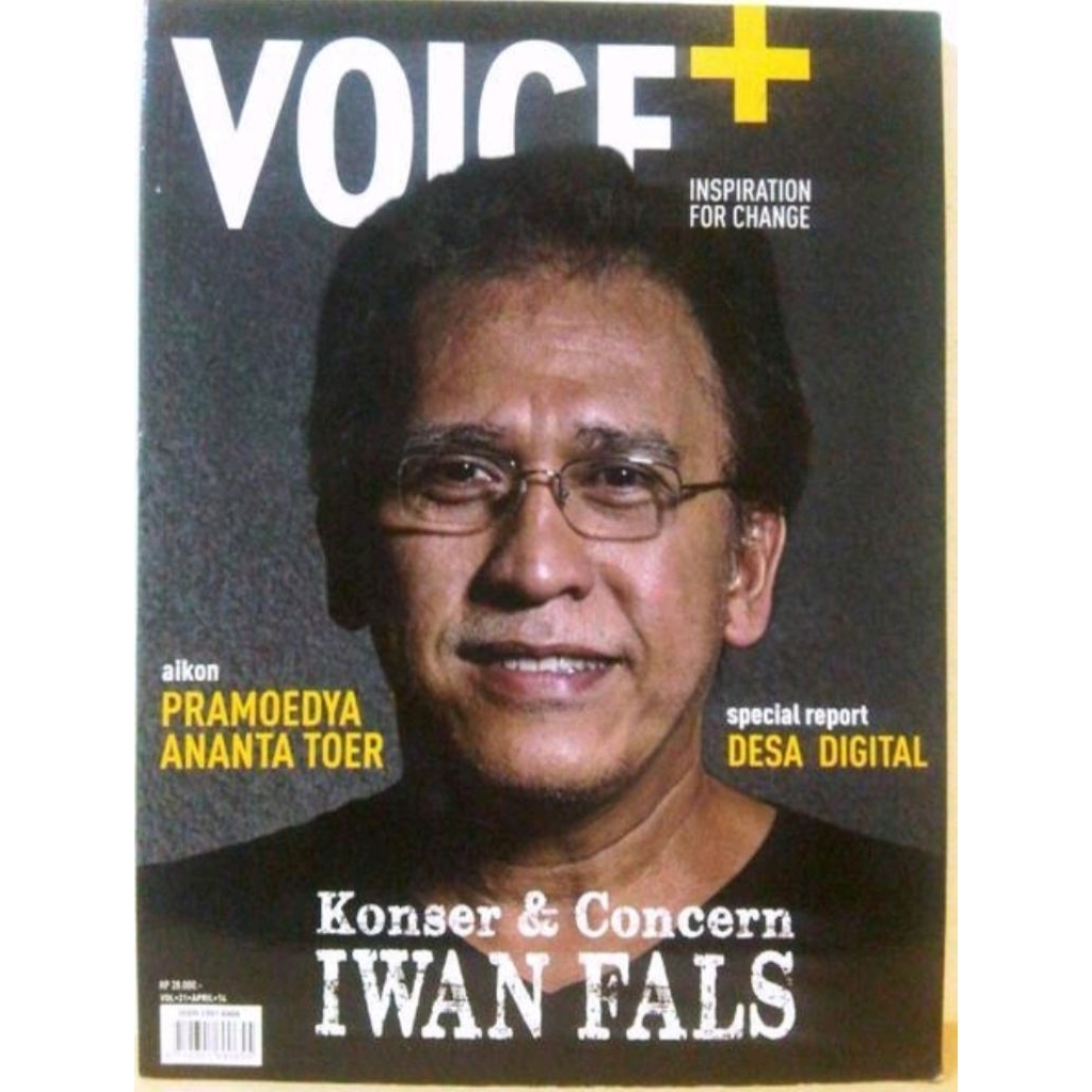 Majalah Voice+ 2014 : Cover Iwan Fals + wawancara Pramoedya Ananta Toer