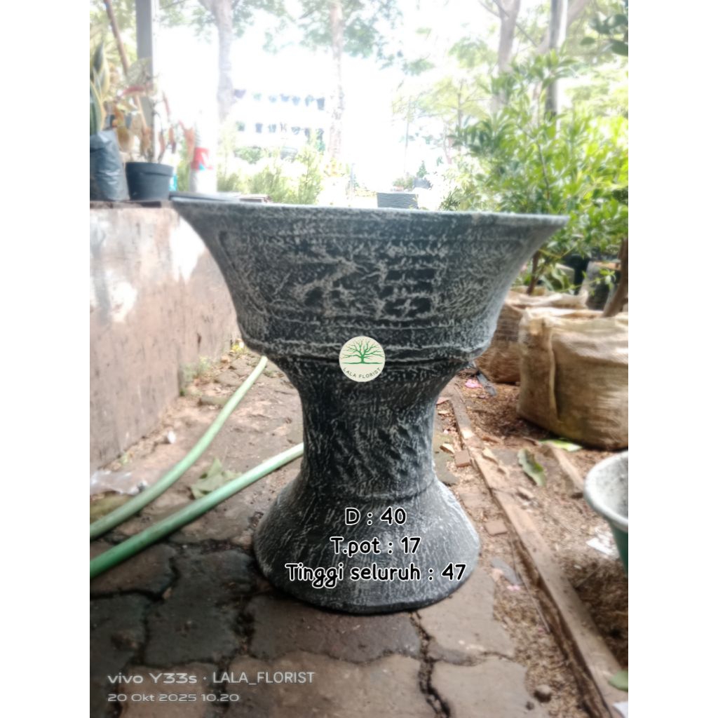 Lala florist set pot bonsai 40cm sudah termasuk kaki khusus instan / pot tanaman / pot bonsai / pot 