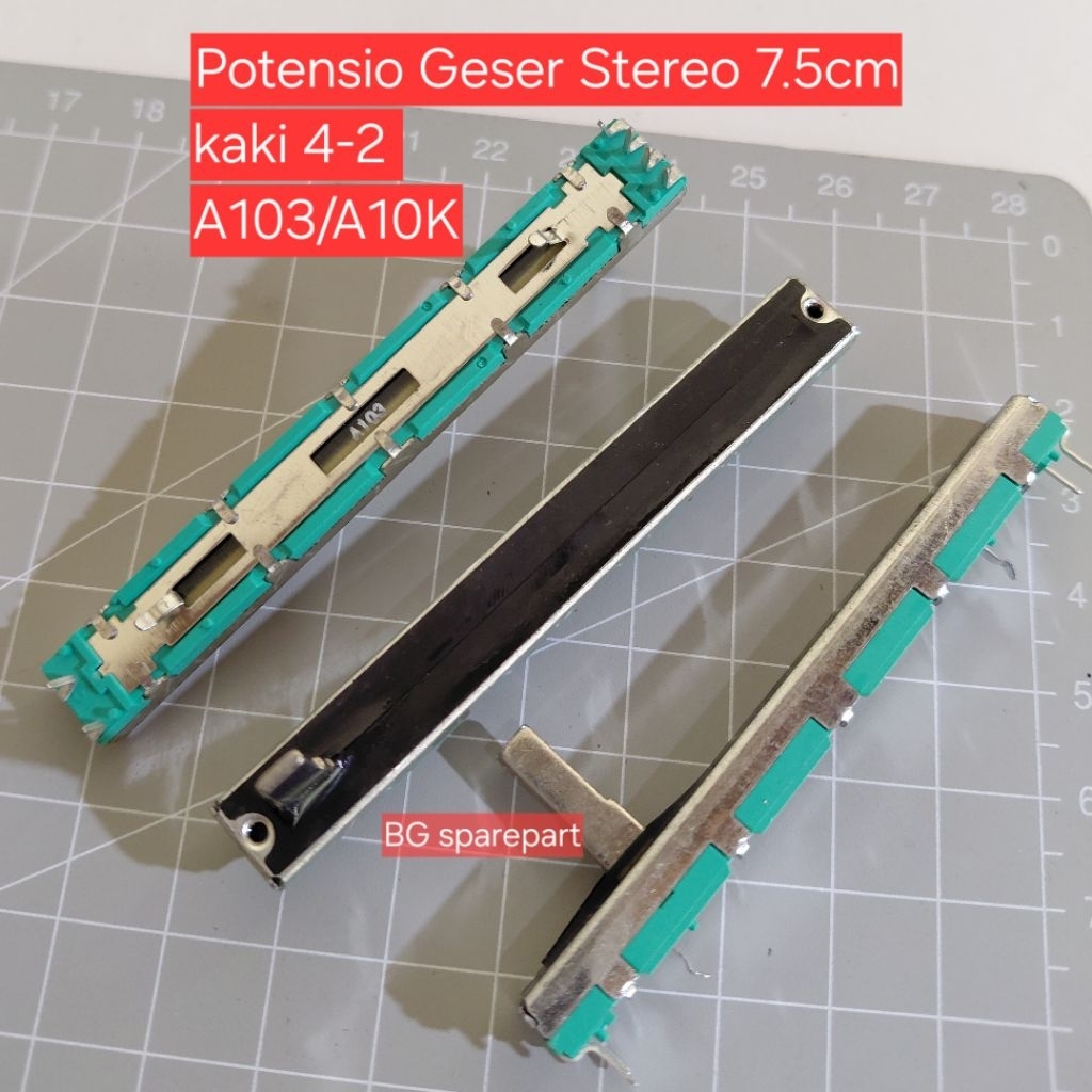 Potensio Geser Stereo 7.5cm A10K A103 Pin 4-2