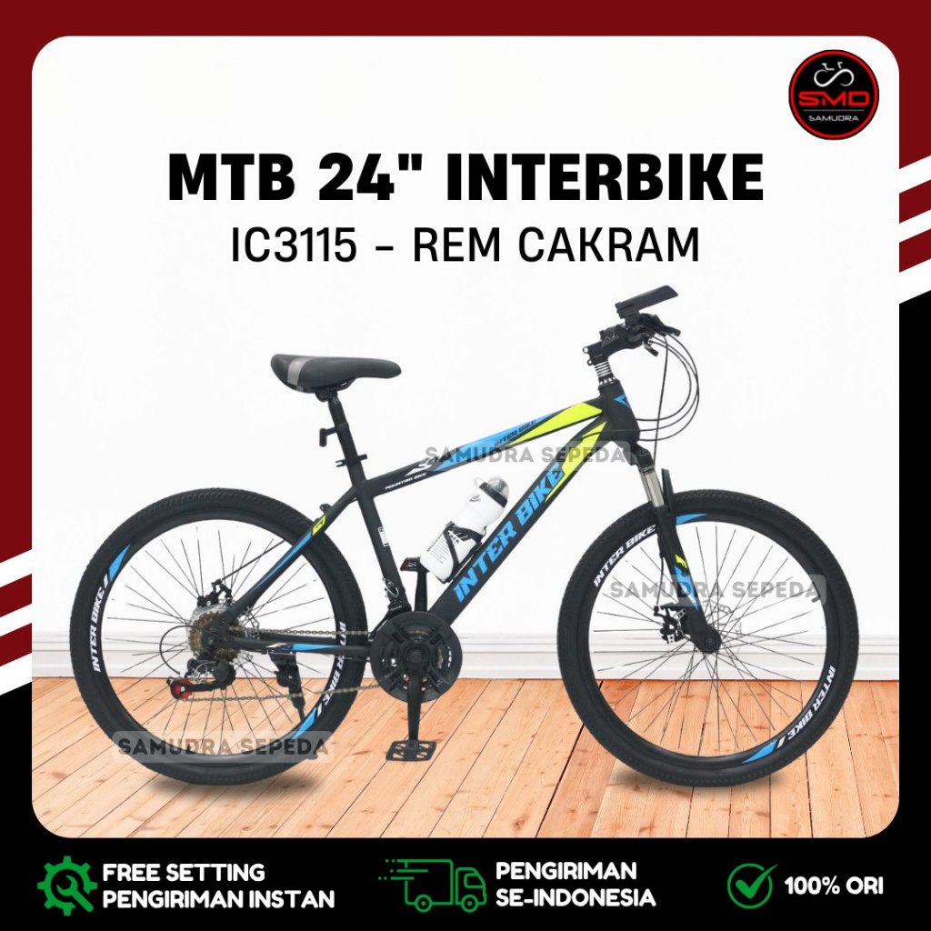 Sepeda Gunung MTB 24 Merk Interbike IC 3115 Rem Cakram 7sp // MTB 26 Merk Interbike IC 3116 Rem Cakr