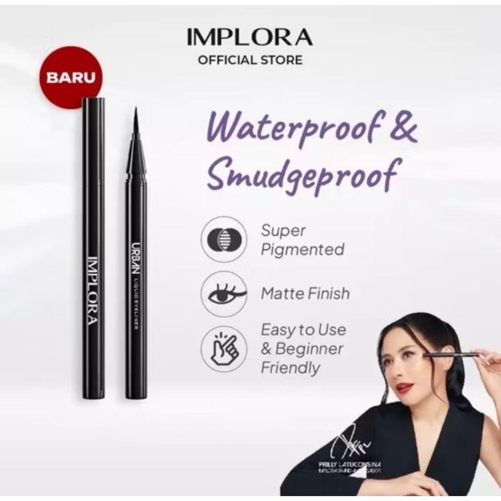 IMPLORA URBAN LIQUID EYELINER WATERPROOF WARNA HITAM