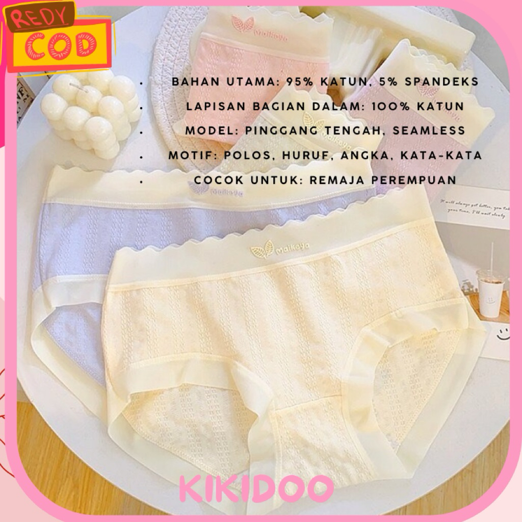 Kikidoo Celana Dalam Katun Wanita Korea – CD Remaja Warna Pastel Lucu dan Lembut