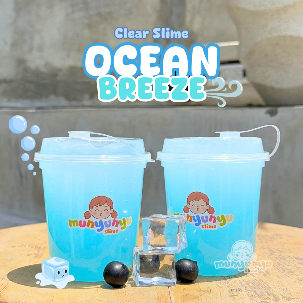 OCEAN BREEZE SLIME/CLEAR SLIME/SLIME BENING Tekstur Lembut Kenyal Aman Non-Toxic untuk Anak-anak  Si