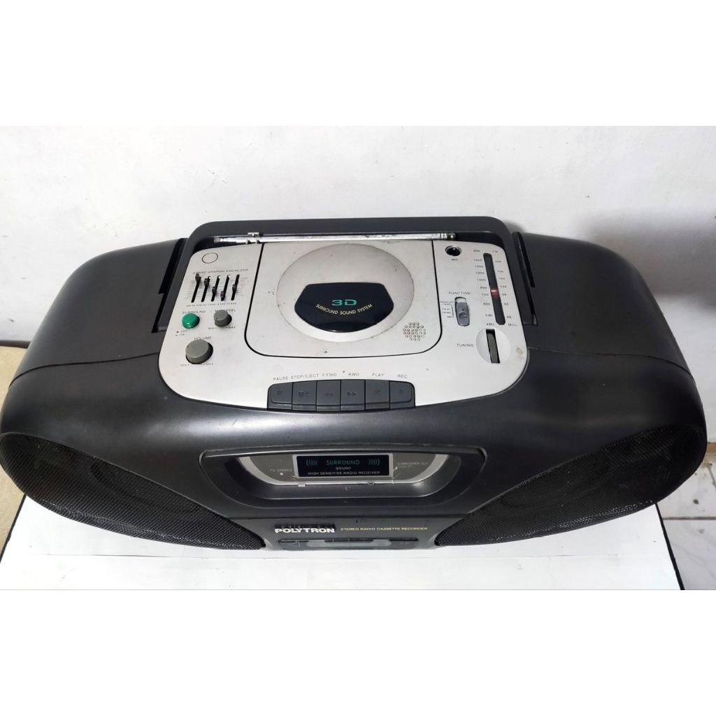 Radio tape compo Polytron ampli stereo equalizer bass woofer speaker mp3