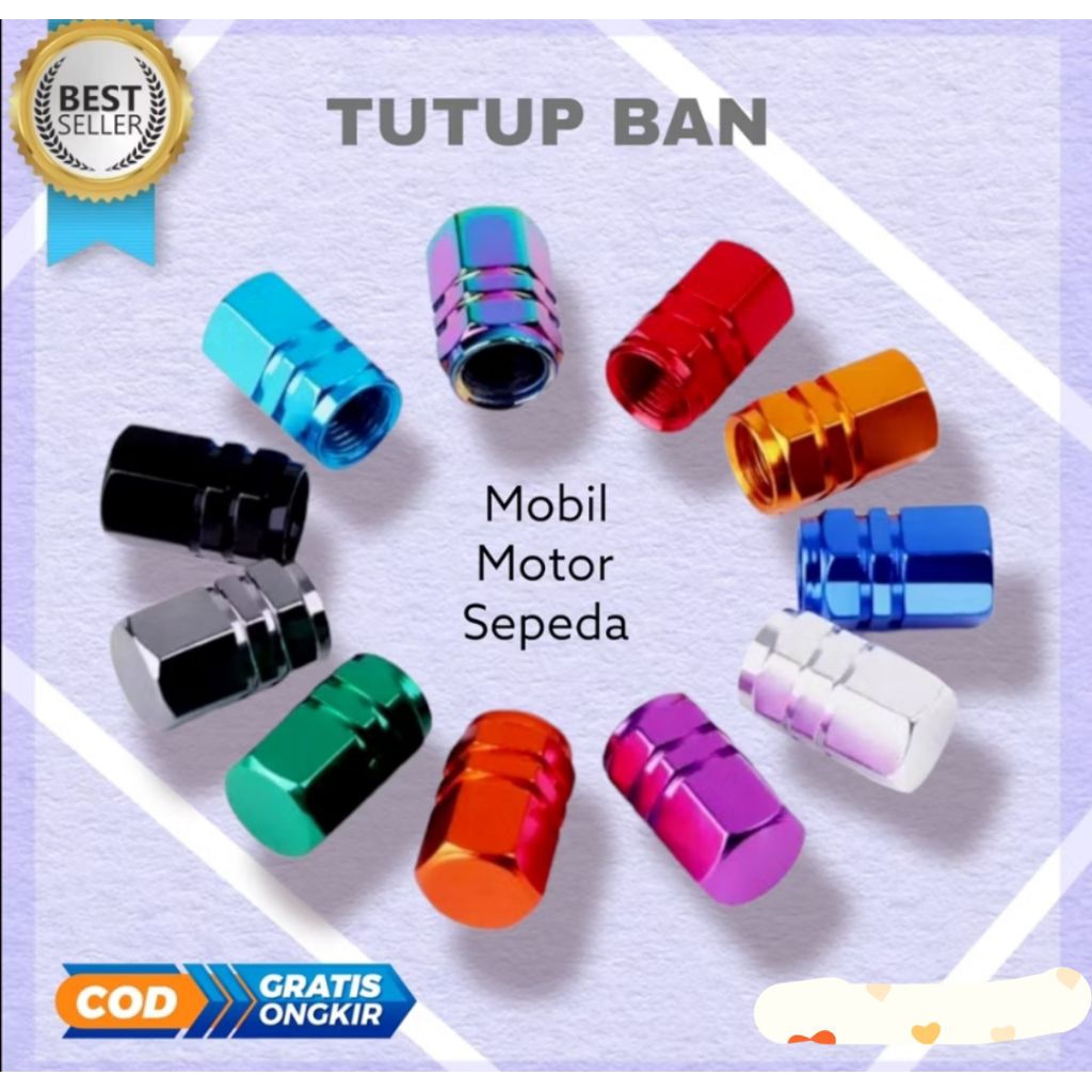 Tutup pentil sepeda cop ban biasa motor mobil pompa roda posh mtb lipat aluminium