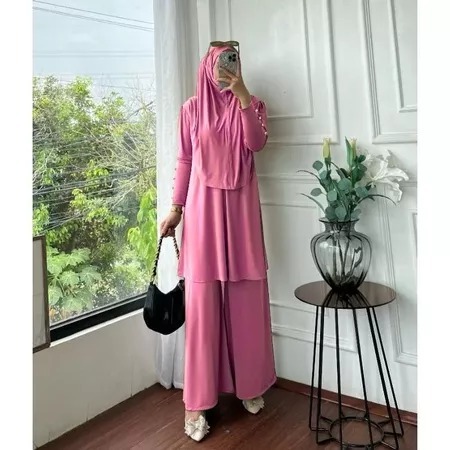 SARIKA SETELAN HIJAB JERSEY 3IIN 1 LD 120 / SETELAN POLOS HIJAB / ONE SET FASHION  / WANITA MULIMAH 
