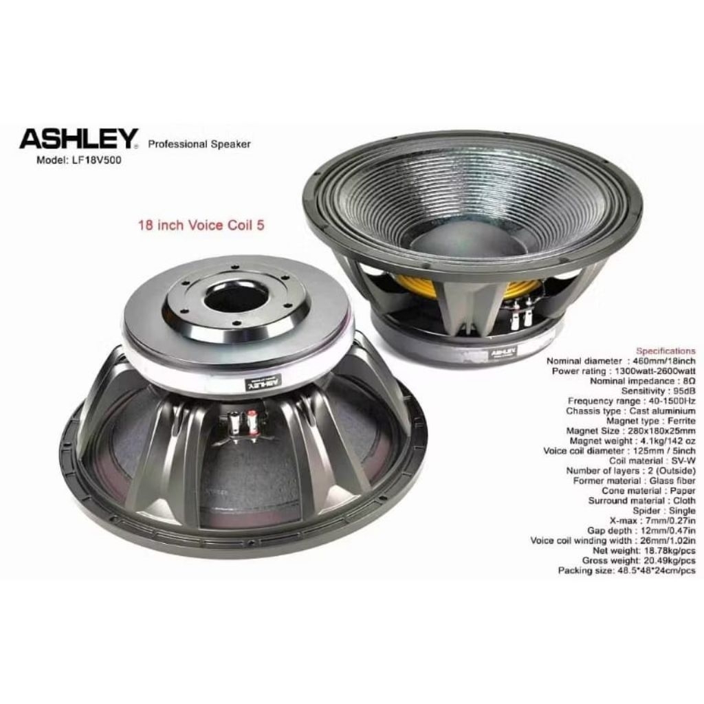 SPEAKER ASHLEY 18V500 Coil 5 HITAM