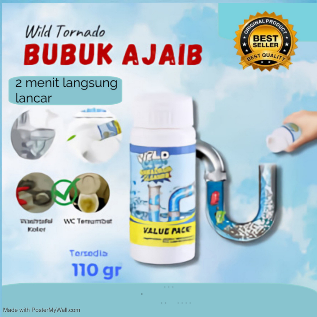 WILD TORNADO Pembersih Pipa Toilet Wastafel Anti Mampet