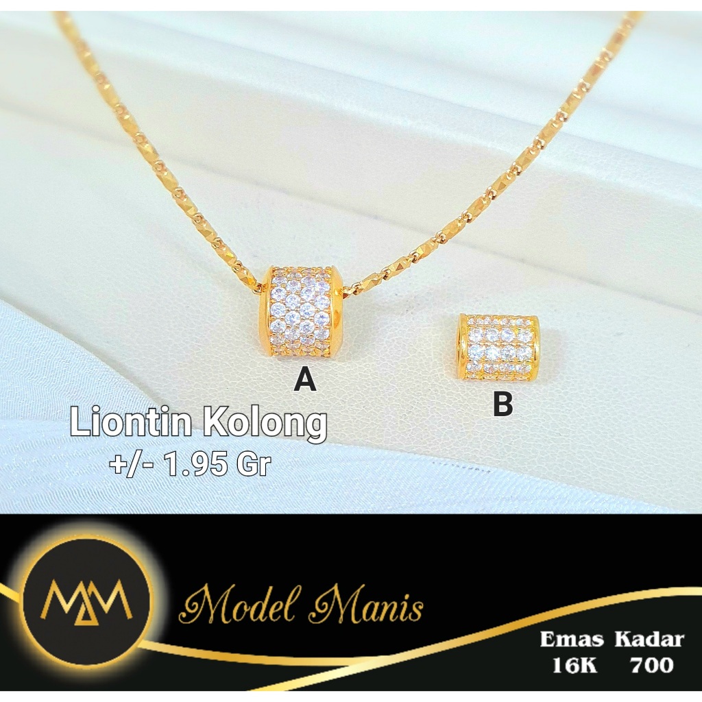 Model Manis Gold - Liontin Kolong Tabung Barrel Kuning - Emas 16k  700