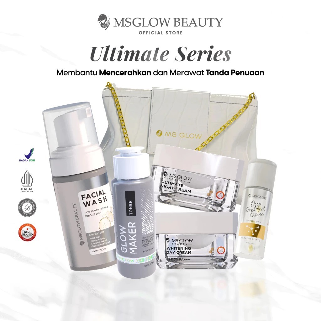 MS GLOW PAKET ULTIMATE - Mencerahkan Kulit Kusam, Menghilangkan Flek Hitam di Wajah, Mengatasi Tanda