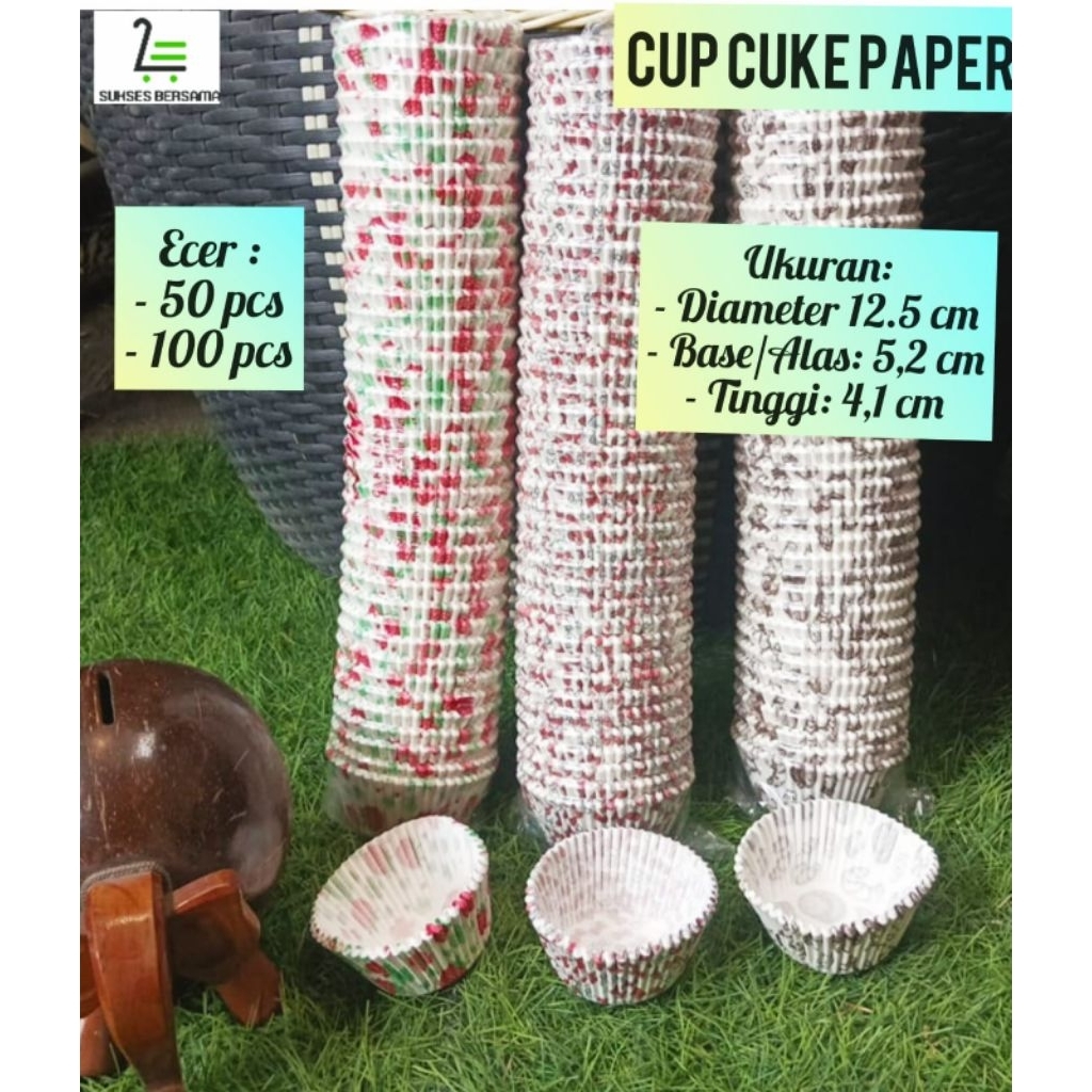 (50,75,100,150,200 pcs)Cake Case Paper 12.5cm, Base 5,3cm, Tinggi 4cm/Alas Kue/Paper Cup Case