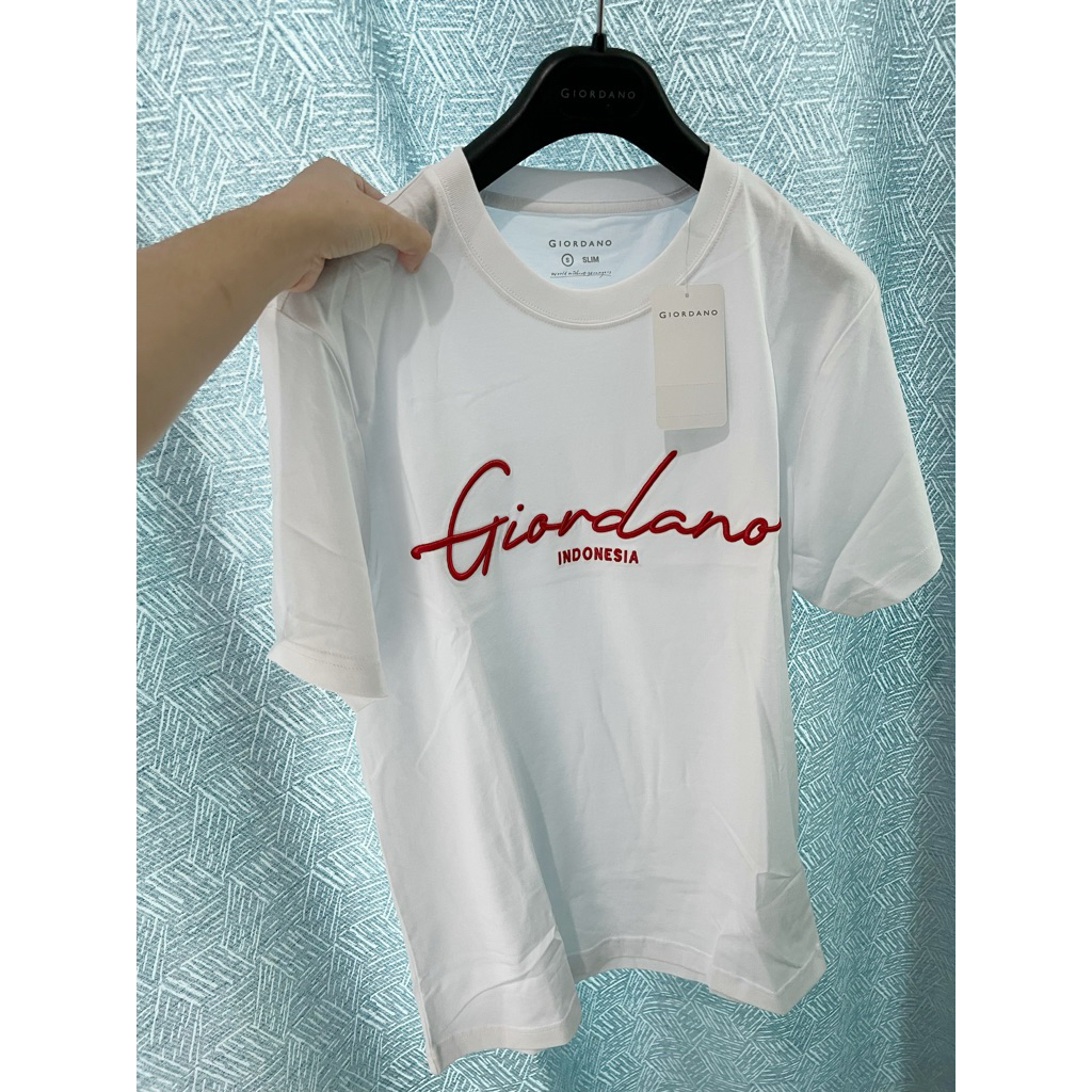 Giordano Tee Man Giordano Signature White Size S Kaos Giordano Natday