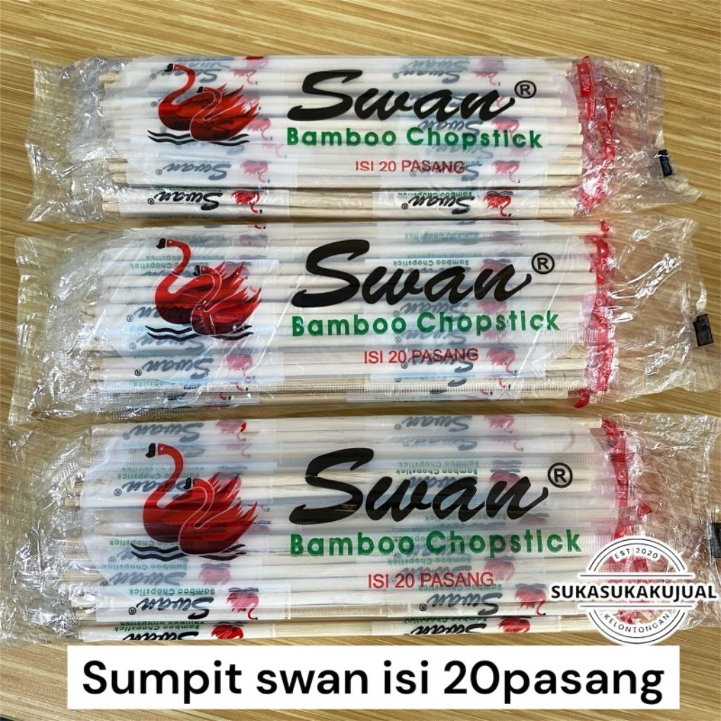 Sumpit Bambu swan isi 20pasang