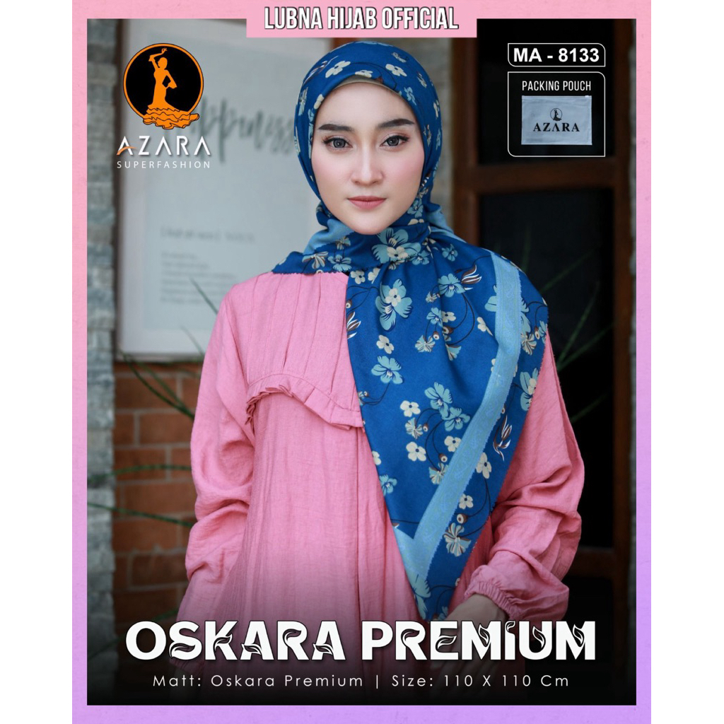 [MA-8133 MIX WARNA] GROSIR ISI 10 PCS Jilbab Kerudung AZARA OSKARA MOTIF Segiempat Polycotton Polyes