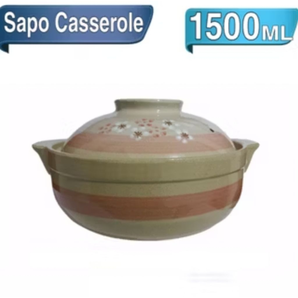 Mangkok Keramik jepang Tutup Besar Tahan Panas Yoshikawa 8.5inch Masak Obat Herbal