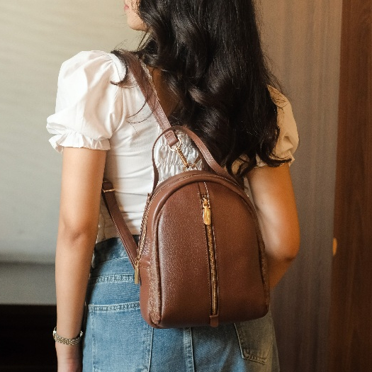 Leswan - Backpack Mini Kekinian Simpel Kulit Sapi Asli - Nirmala