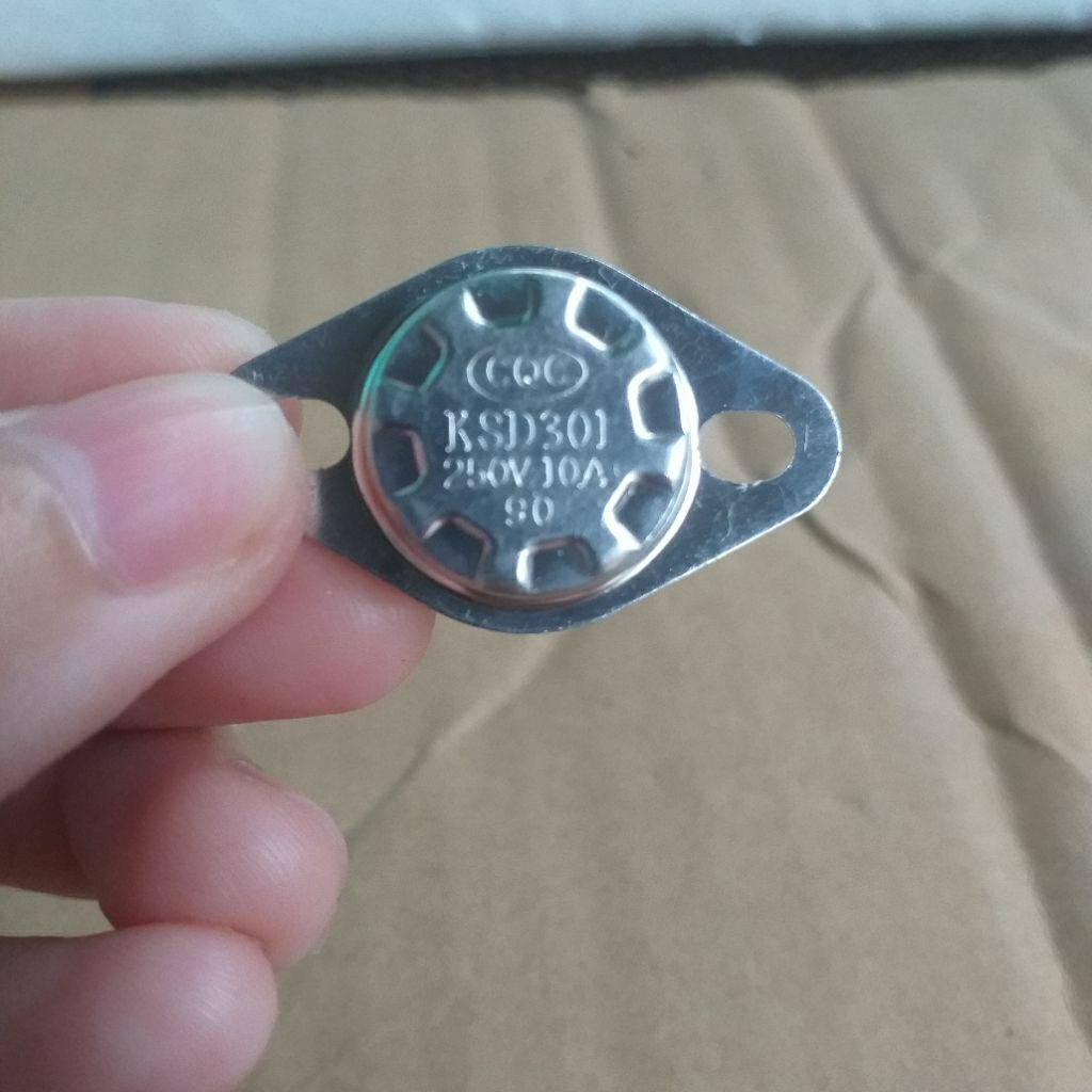 Thermostat Bimetal KSD301 90 derajat × Termostat Saklar Otomatis Bisa untuk Dispenser, Rice Cooker, 