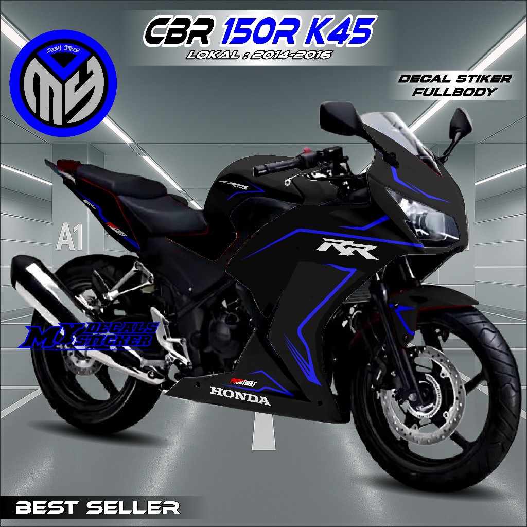 Decal CBR 150R K45 Lokal - Stiker CBR 150R K45 Lokal - Striping CBR 150R K45A Full Body Desain Polos