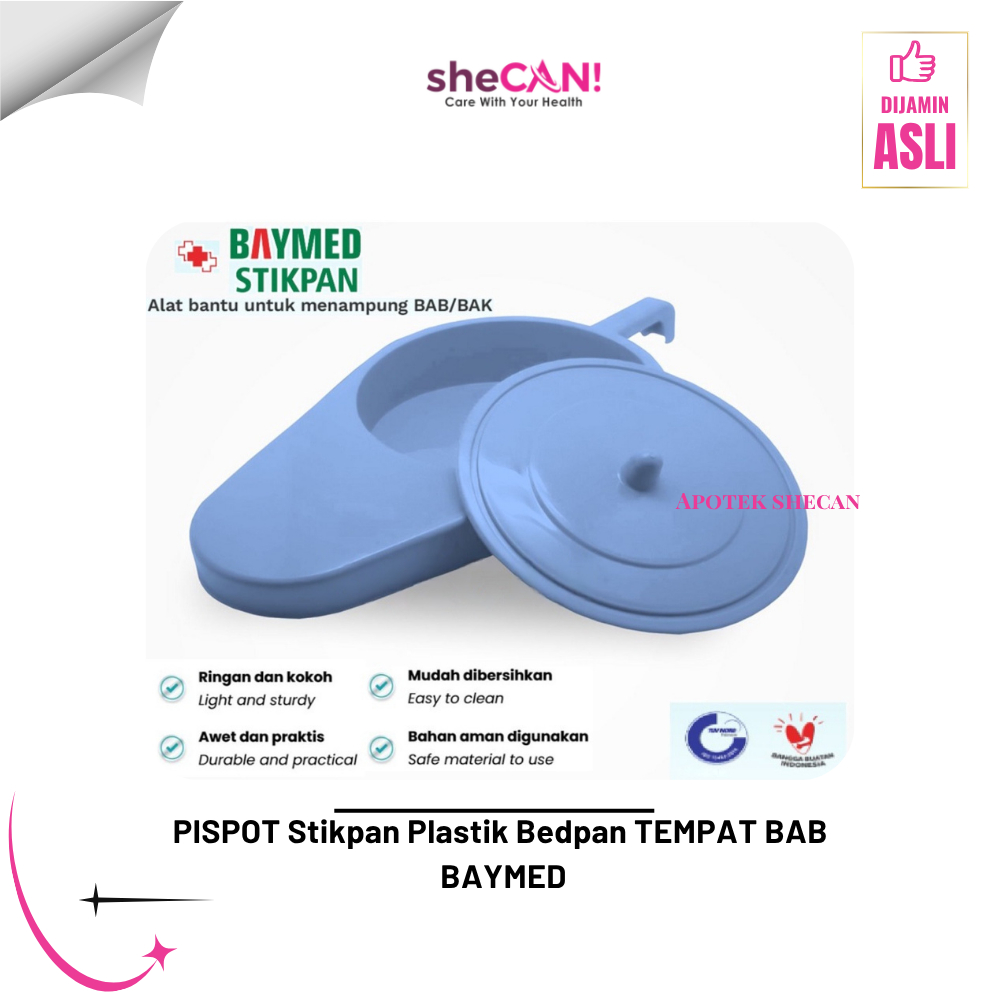 PISPOT Stikpan Plastik BAYMED - Bedpan TEMPAT BAB Pispot Portable