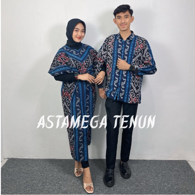 GAMIS TENUN MEGA 01 COUPLE PREMIUM - Baju Tenun Etnik Modern - Kemeja Tenun Kondangan Elegan
