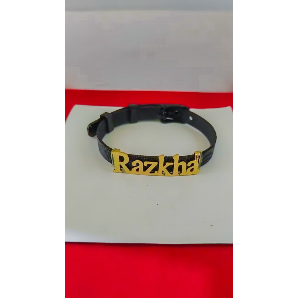 Gelang Nama rantai Jam Titanium Hitam