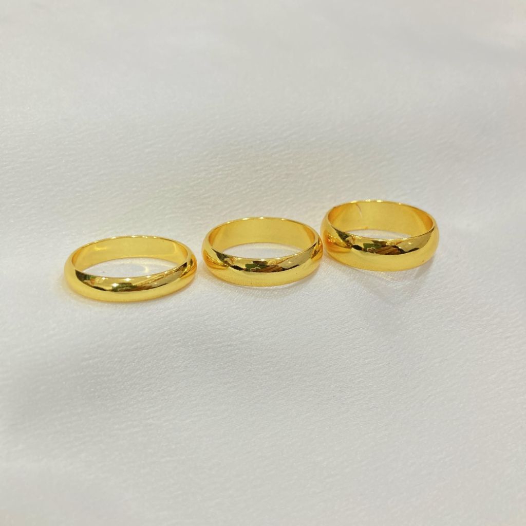 Cincin Polos Warna 24 Karat Lapis Emas